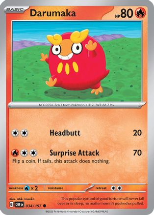 Darumaka 034/197 - SV03 Obsidian Flames Reverse Holofoil