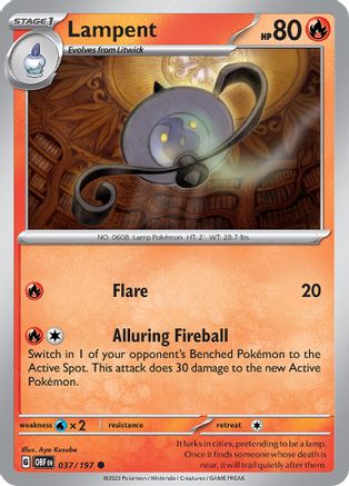 Lampent 037/197 - SV03 Obsidian Flames Reverse Holofoil