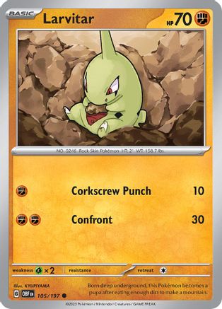 Larvitar 105/197 - SV03 Obsidian Flames Reverse Holofoil