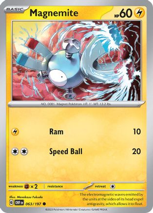 Magnemite 063/197 - SV03 Obsidian Flames Reverse Holofoil