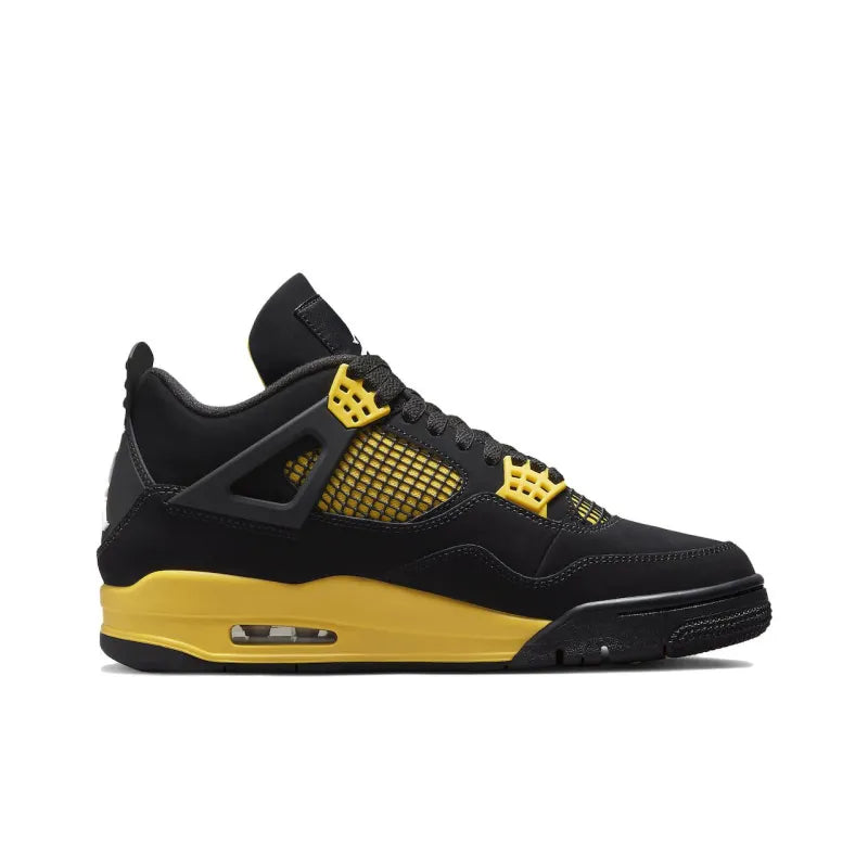 Air Jordan 4 Retro Thunder – Men's Iconic Sneakers (Black/Tour Yellow)