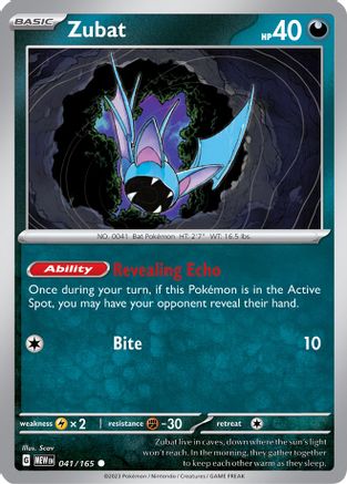 Zubat 041/165 - SV Scarlet & Violet 151 Reverse Holofoil