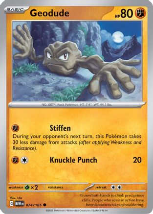 Geodude 074/165 - SV Scarlet & Violet 151 Reverse Holofoil