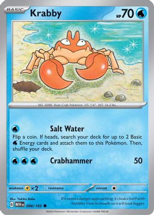 Krabby 098/165 - SV Scarlet & Violet 151 Reverse Holofoil