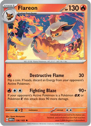 Flareon 136/165 - SV Scarlet & Violet 151 Holofoil