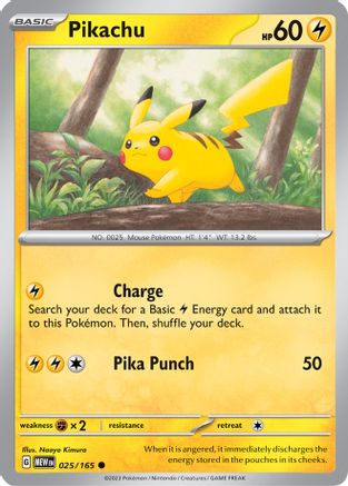 Pikachu 025/165 - SV Scarlet & Violet 151 Reverse Holofoil