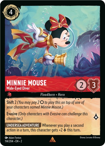 Minnie Mouse - Wide-Eyed Diver (114/204) - Rise of the Floodborn Cold Foil