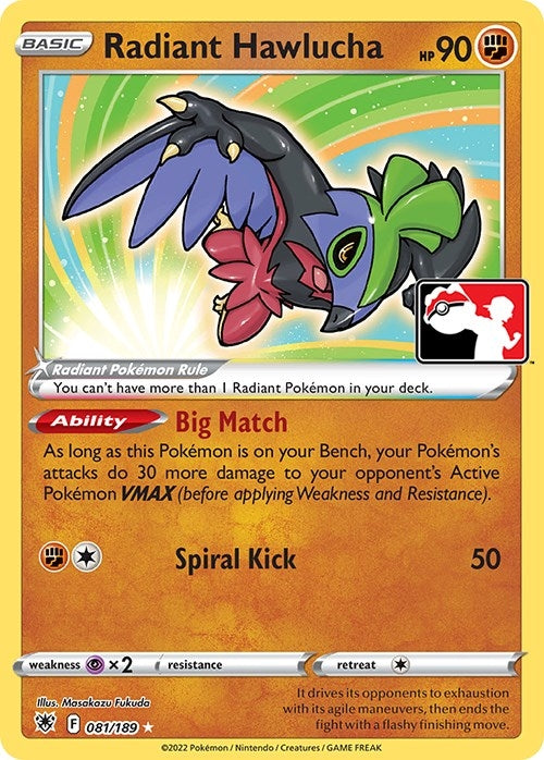 Radiant Hawlucha (081/189) (Prize Pack Series Cards)
