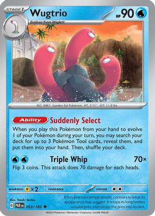Wugtrio 053/182 - SV04 Paradox Rift Reverse Holofoil