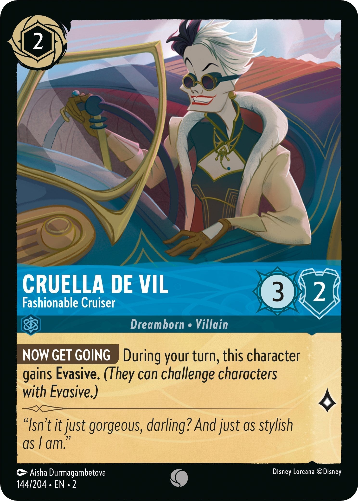 Cruella De Vil - Fashionable Cruiser (144/204) - Rise of the Floodborn Cold Foil