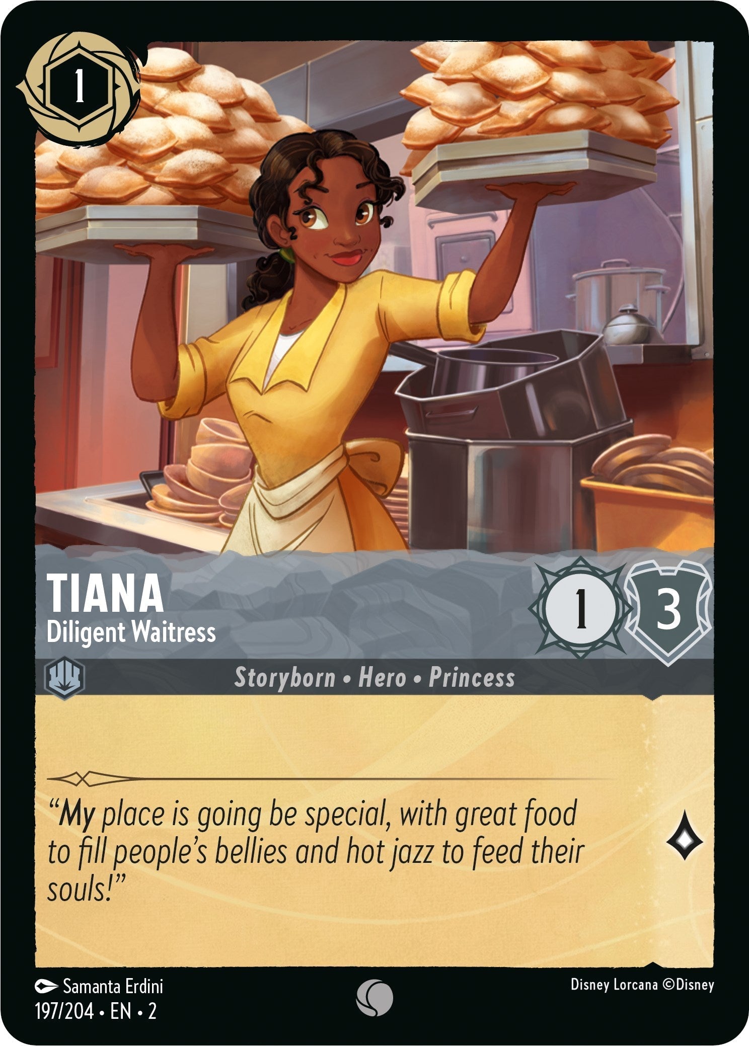Tiana - Diligent Waitress (197/204) - Rise of the Floodborn Cold Foil