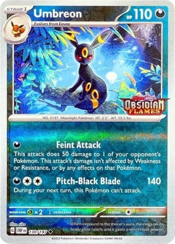 Umbreon (Obsidian Flames Stamped) (130/197) (Miscellaneous Cards & Products) (MCAP)