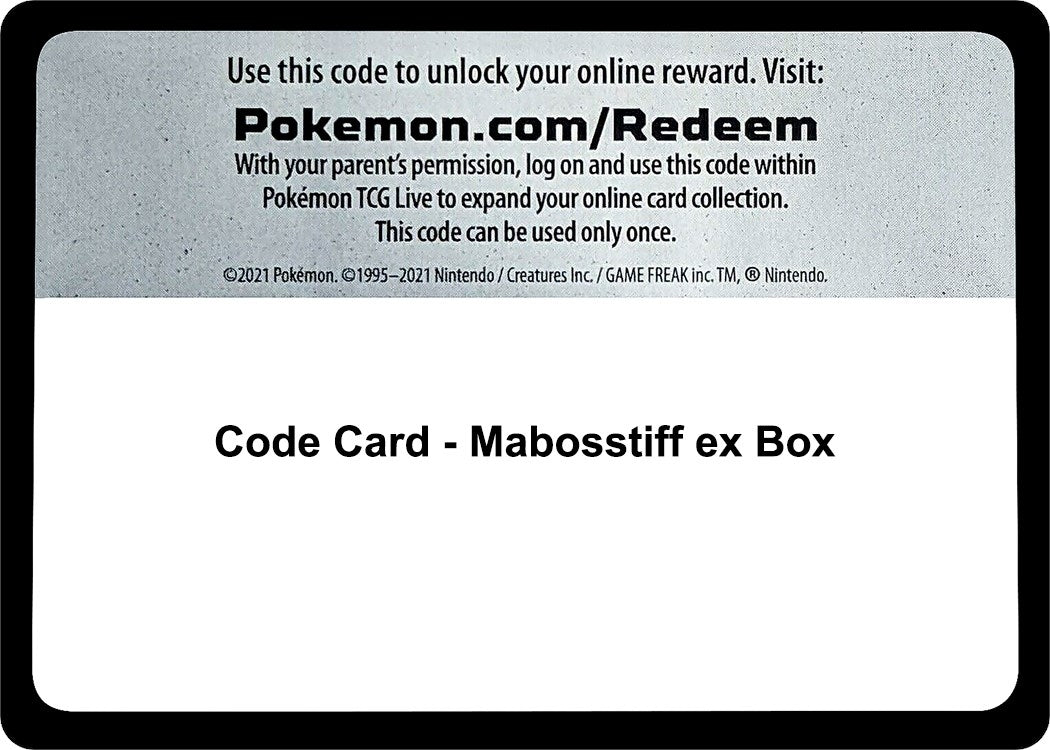 Code Card - Mabosstiff ex Box (Miscellaneous Cards & Products) (MCAP)