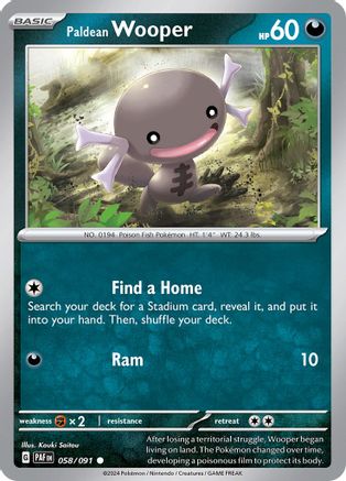 Paldean Wooper 058/091 - SV Paldean Fates Reverse Holofoil
