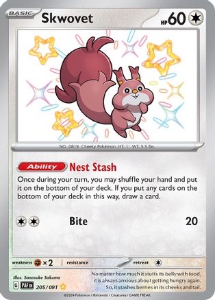 Skwovet 205/091 - SV Paldean Fates Holofoil