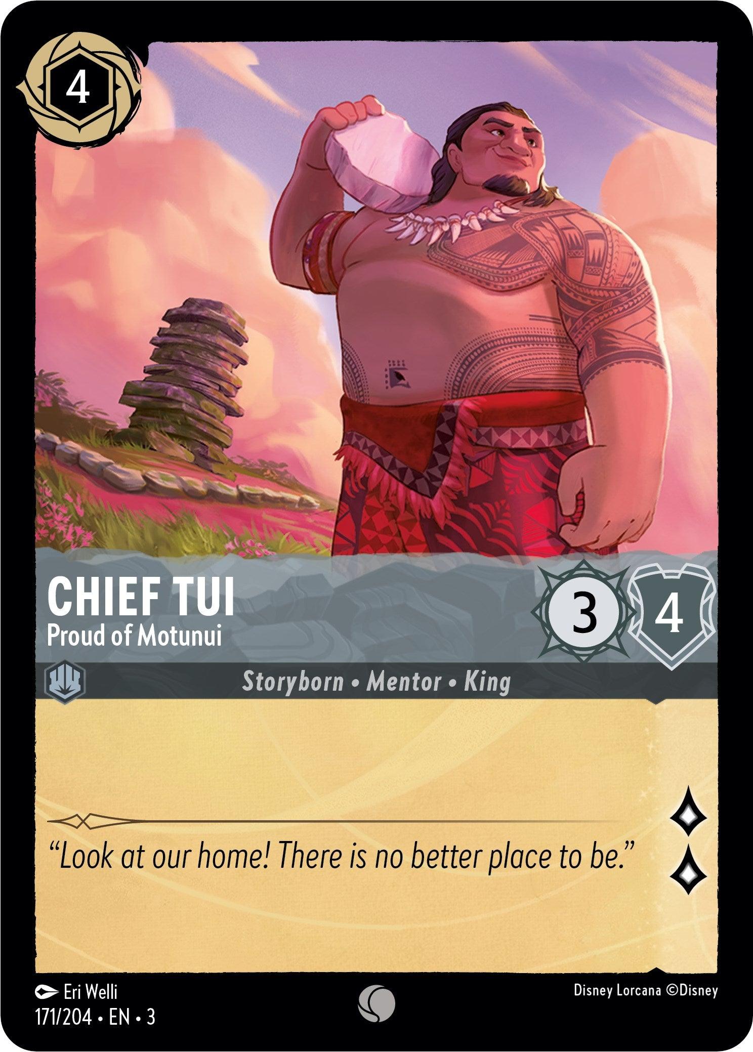 Chief Tui - Proud of Motunui (171/204) - Into the Inklands Cold Foil