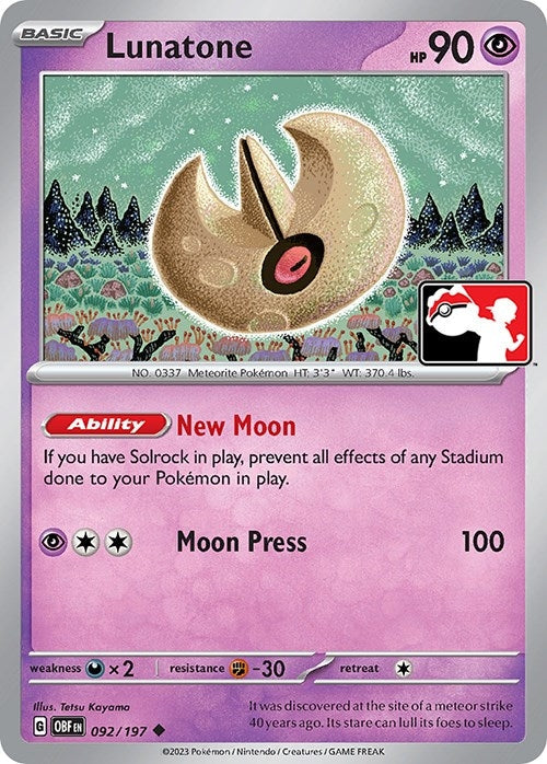 Lunatone (092/197) (Prize Pack Series Cards)