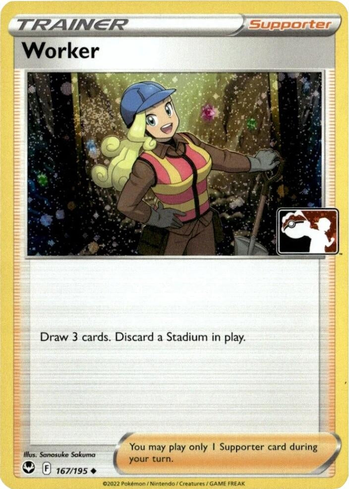 Worker - 167/195 (Cosmos Holo) (167/195) (Prize Pack Series Cards)
