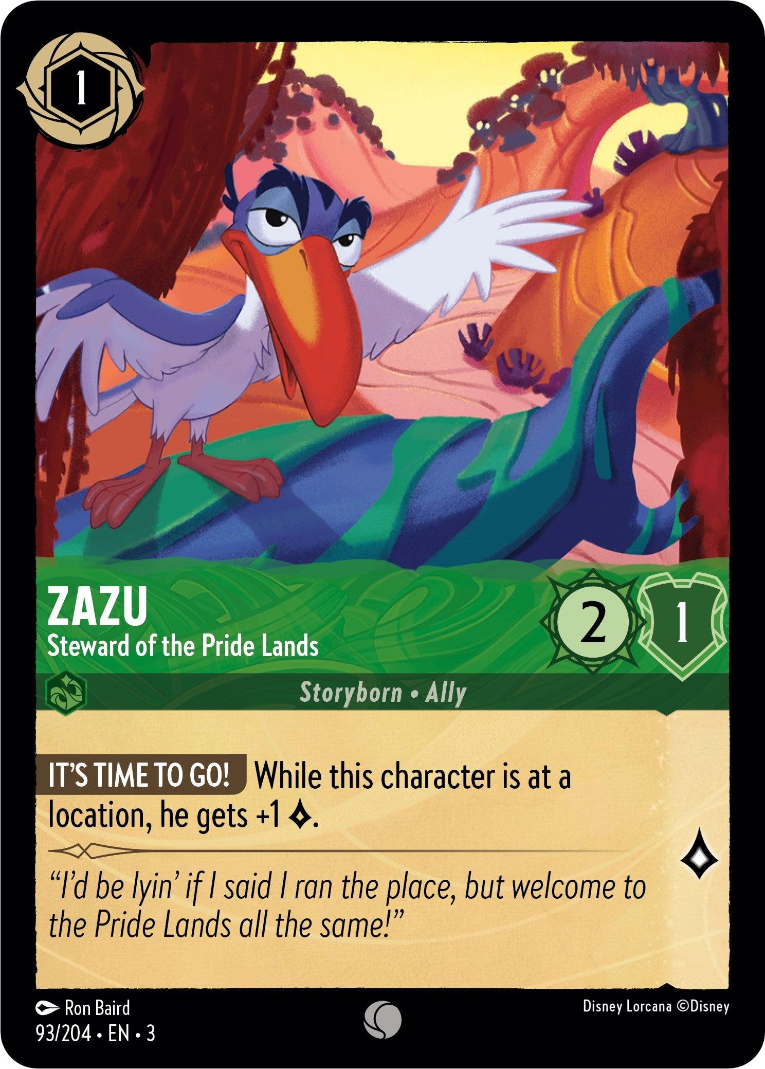 Zazu - Steward of the Pride Lands (93/204) - Into the Inklands Cold Foil