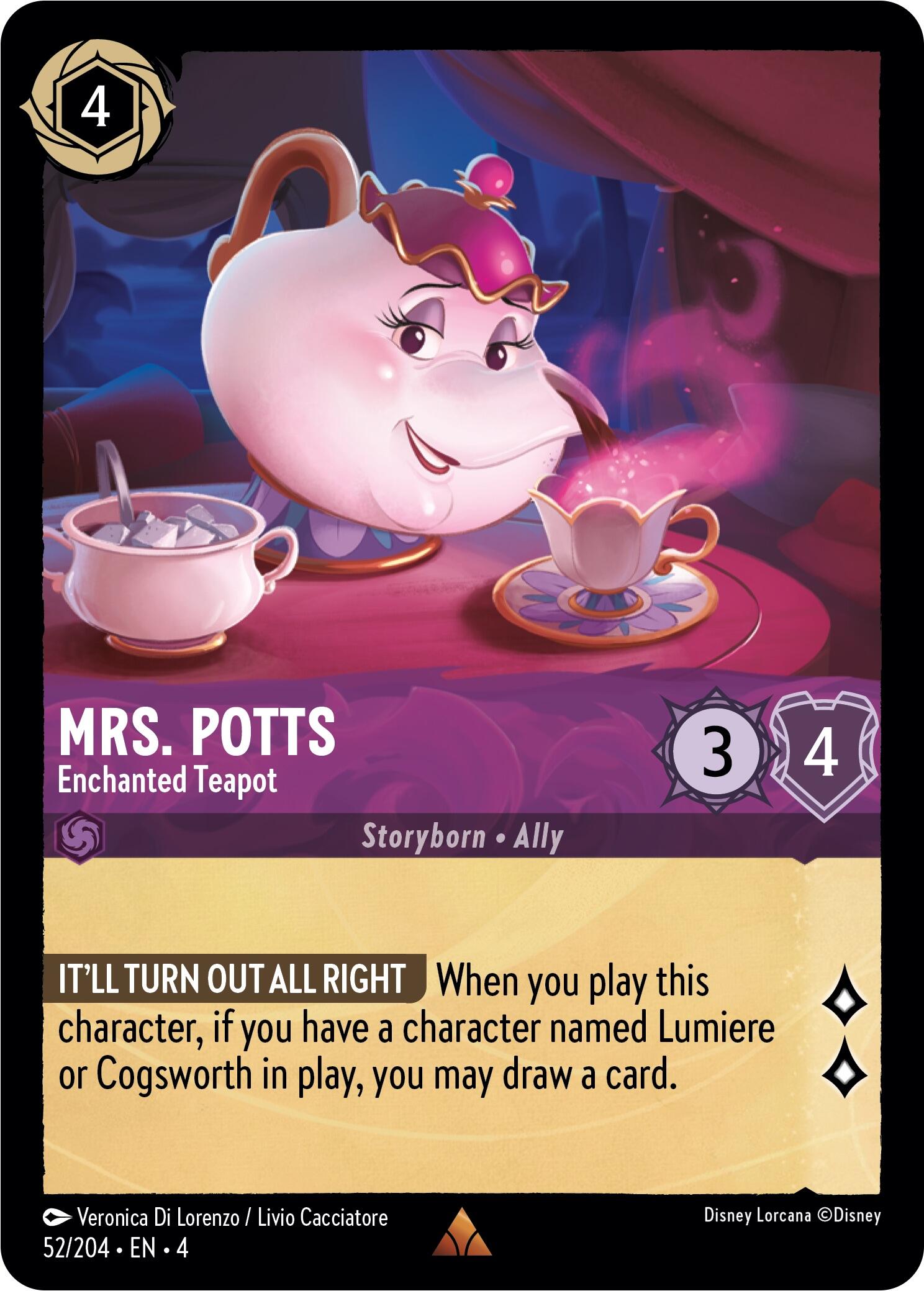 Mrs. Potts - Enchanted Teapot (52/204) - Ursulas Return Cold Foil