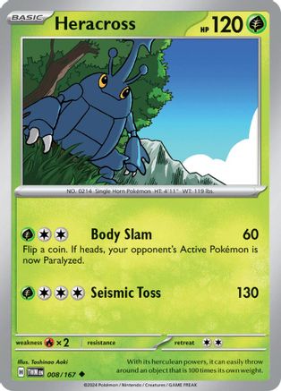 Heracross 008/167 - SV06 Twilight Masquerade Reverse Holofoil