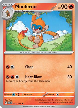 Monferno 032/167 - SV06 Twilight Masquerade Reverse Holofoil