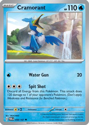 Cramorant 058/167 - SV06 Twilight Masquerade Reverse Holofoil