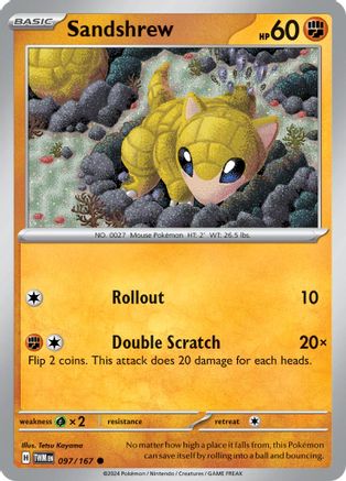 Sandshrew 097/167 - SV06 Twilight Masquerade Reverse Holofoil