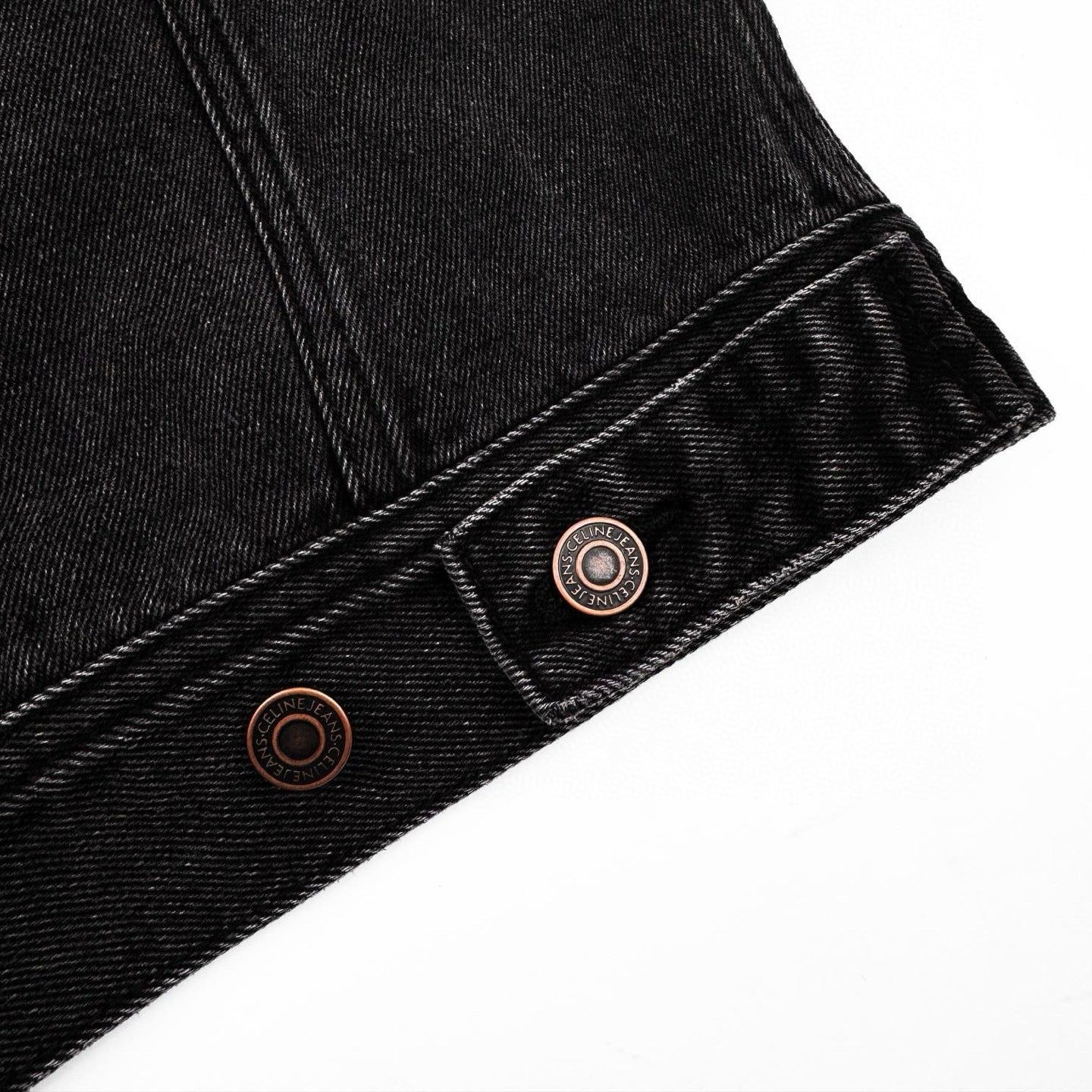 CELINE Washed Grey Denim Jacket – Casual Single-Breasted
