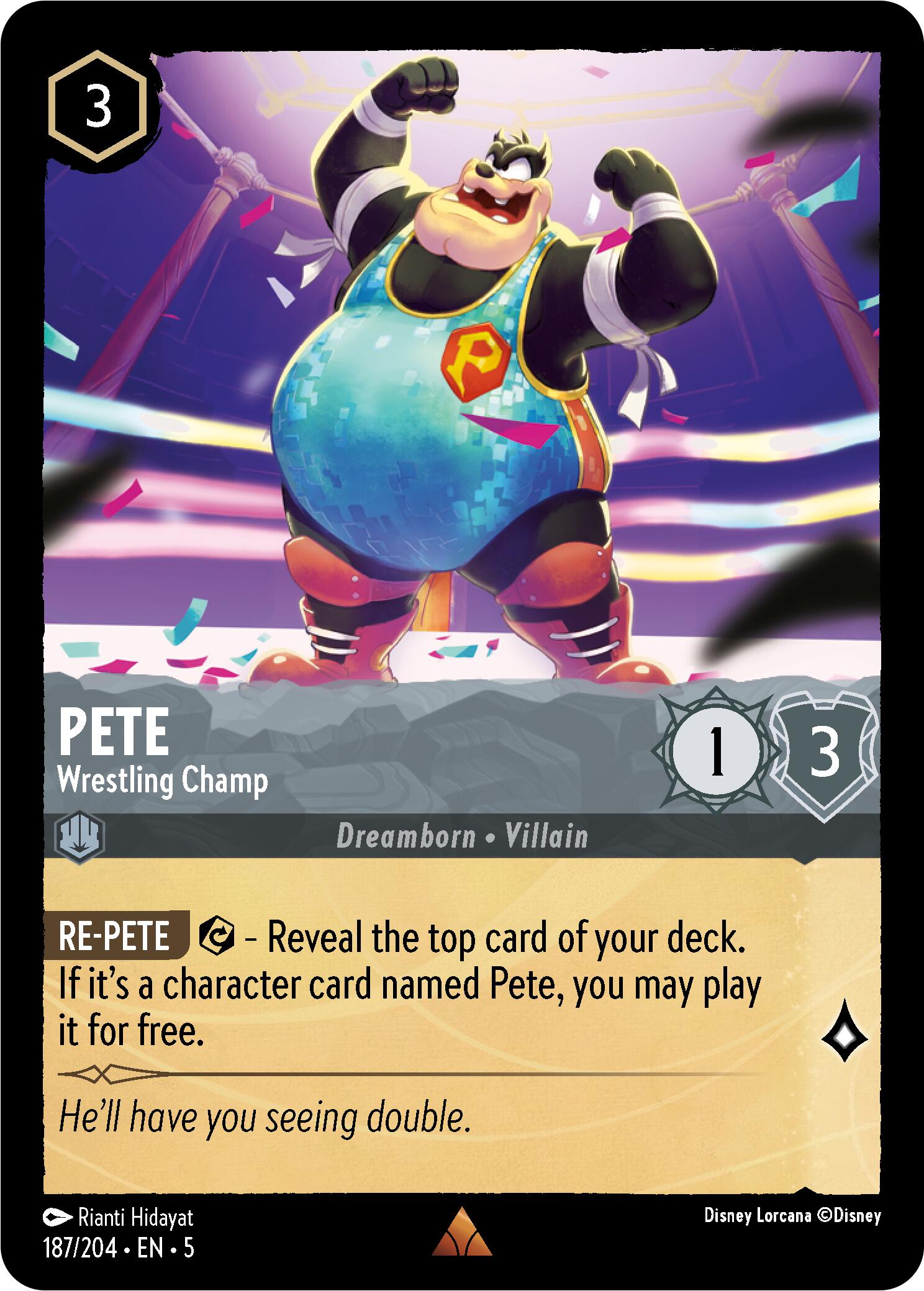 Pete - Wrestling Champ (187/204) - Shimmering Skies Cold Foil