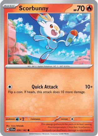 Scorbunny 026/142 - SV07 Stellar Crown Reverse Holofoil