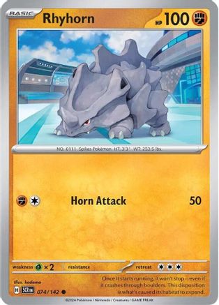 Rhyhorn 074/142 - SV07 Stellar Crown Reverse Holofoil