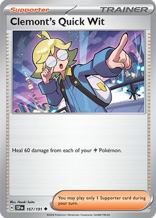 Clemont's Quick Wit 167/191 - SV08 Surging Sparks