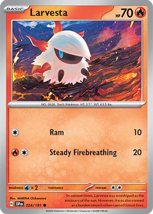 Larvesta 024/191 - SV08 Surging Sparks Reverse Holofoil