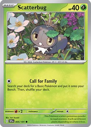 Scatterbug 005/191 - SV08 Surging Sparks Reverse Holofoil