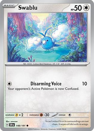 Swablu 148/191 - SV08 Surging Sparks Reverse Holofoil