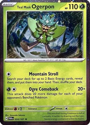 Teal Mask Ogerpon (Cosmos Holo) 024 - Miscellaneous Cards & Products Holofoil