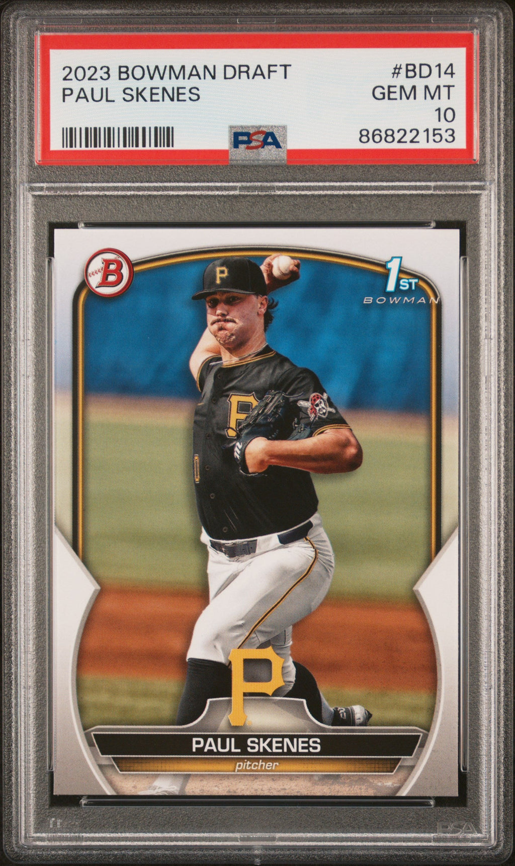 Graded 2023 Topps Bowman Draft Paul Skenes #BD14 Rookie RC Baseball Card PSA 10 Gem Mint