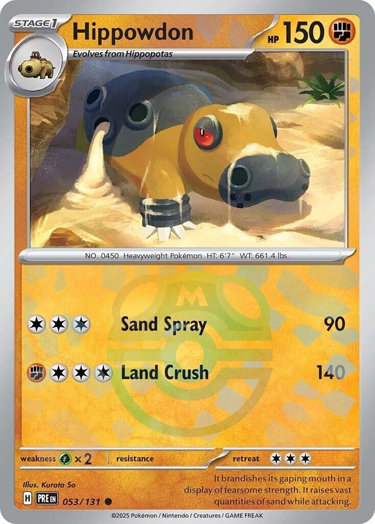 Hippowdon (Master Ball Pattern) (053/131) (SV: Prismatic Evolutions)
