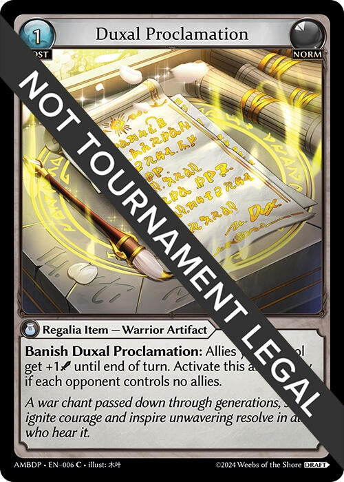 Duxal Proclamation (006) (Mortal Ambition Draft Pack) (AMBDP)
