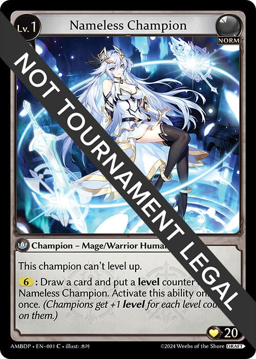 Nameless Champion (Mage/Warrior) (001) (Mortal Ambition Draft Pack) (AMBDP)