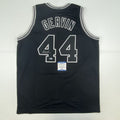 Autographed/Signed George Gervin San Antonio Black Basketball Jersey Beckett BAS COA