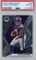 Graded 2020 Panini Mosaic Justin Jefferson #209 Rookie RC Football Card PSA 10 Gem Mint