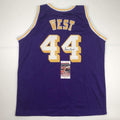 Autographed/Signed Jerry West Los Angeles LA Purple Basketball Jersey JSA COA