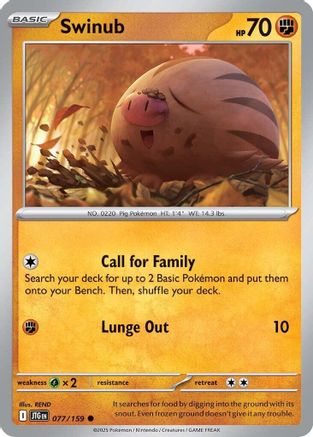 Swinub 077/159 - SV09 Journey Together Reverse Holofoil
