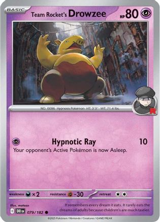 Team Rocket's Drowzee 079 - SV10 Destined Rivals Reverse Holofoil