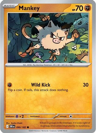 Mankey 090 - SV10 Destined Rivals Reverse Holofoil