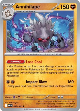 Annihilape 092 - SV10 Destined Rivals Holofoil