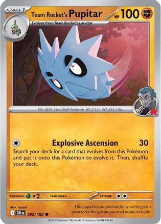 Team Rocket's Pupitar 095 - SV10 Destined Rivals Reverse Holofoil
