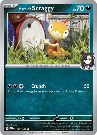 Marnie's Scraggy 132 - SV10 Destined Rivals Reverse Holofoil